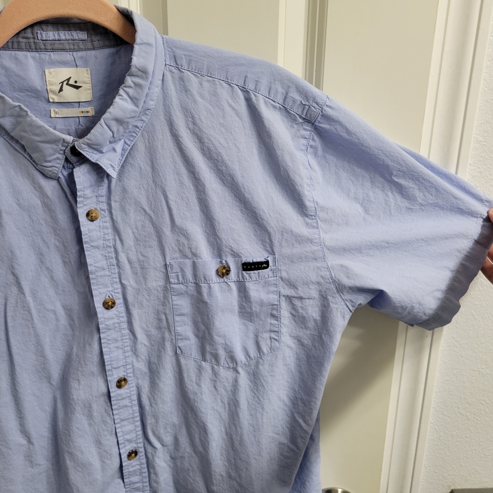 Rusty Men's Light Blue Casual Button Down Shirt - Picture 5 of 6